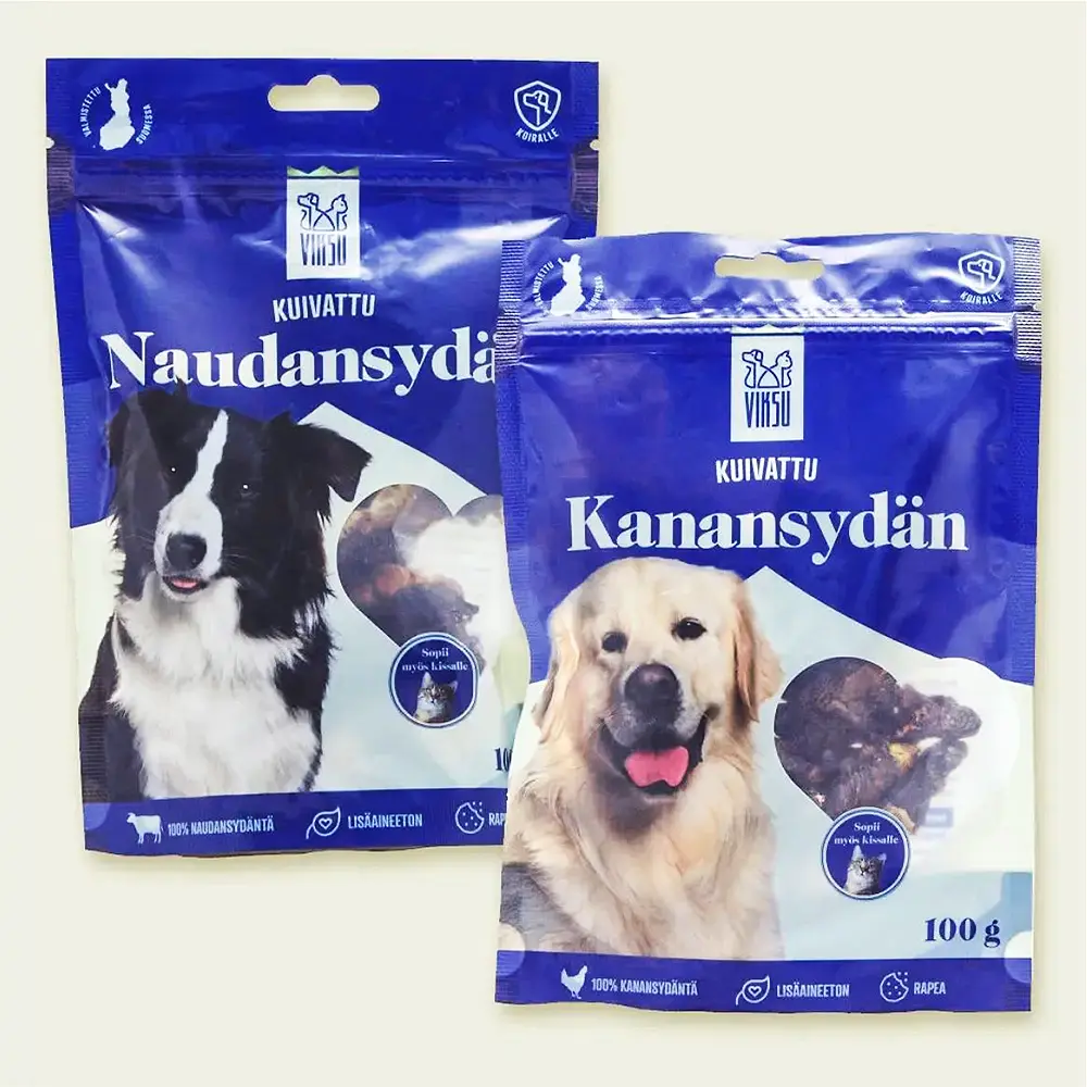 Viksu-koiranruoka, tuotepakkaukset markkinointitoimisto oulu mainostoimisto oulu